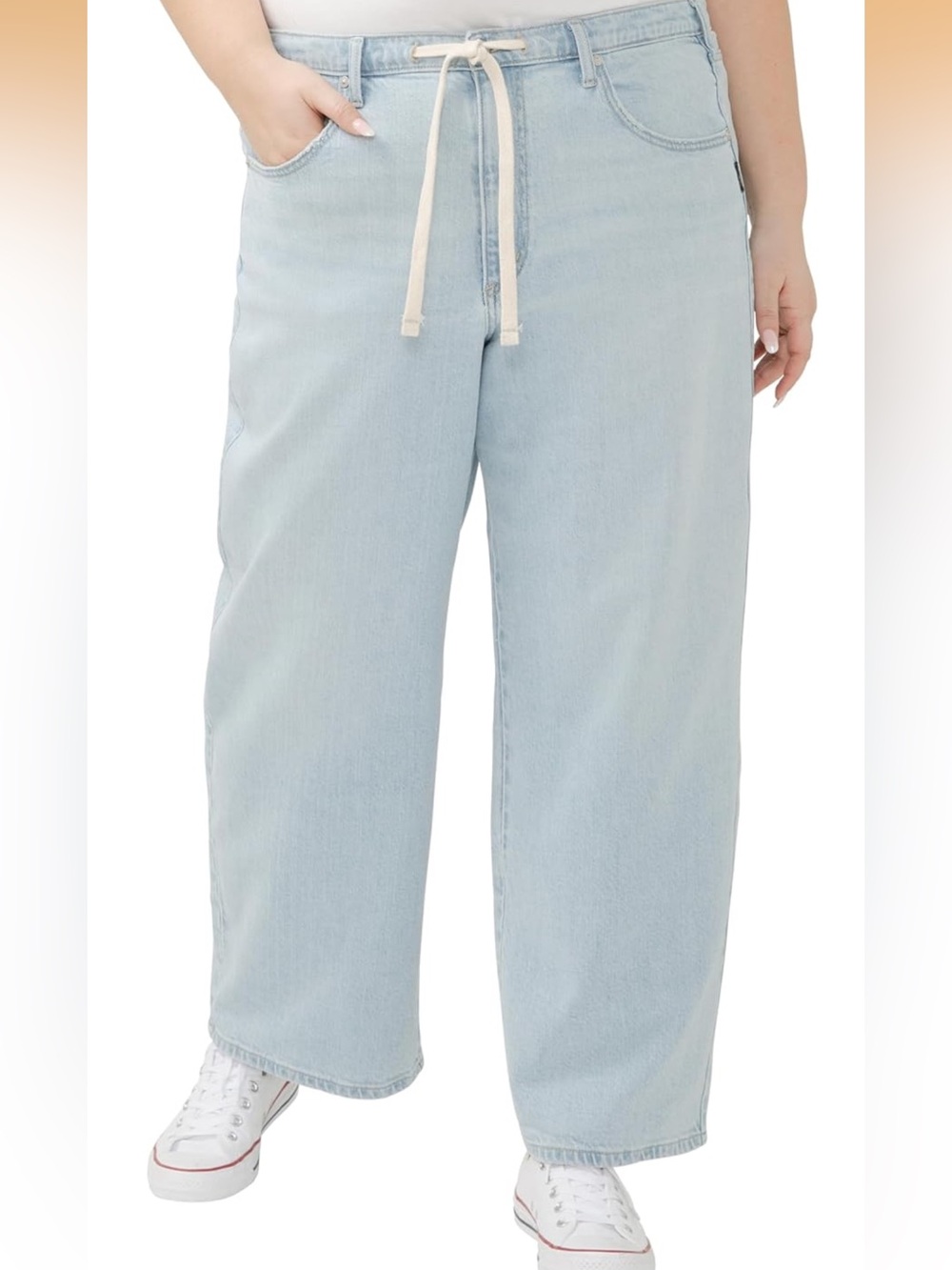 Silver Jeans Light Blue standard Plus Be Easy Straight leg Drawstring/zipper